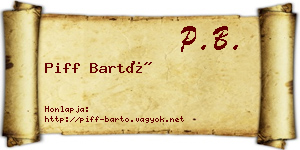 Piff Bartó névjegykártya